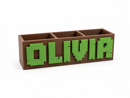 Personalised Pixel Name Pen Holder