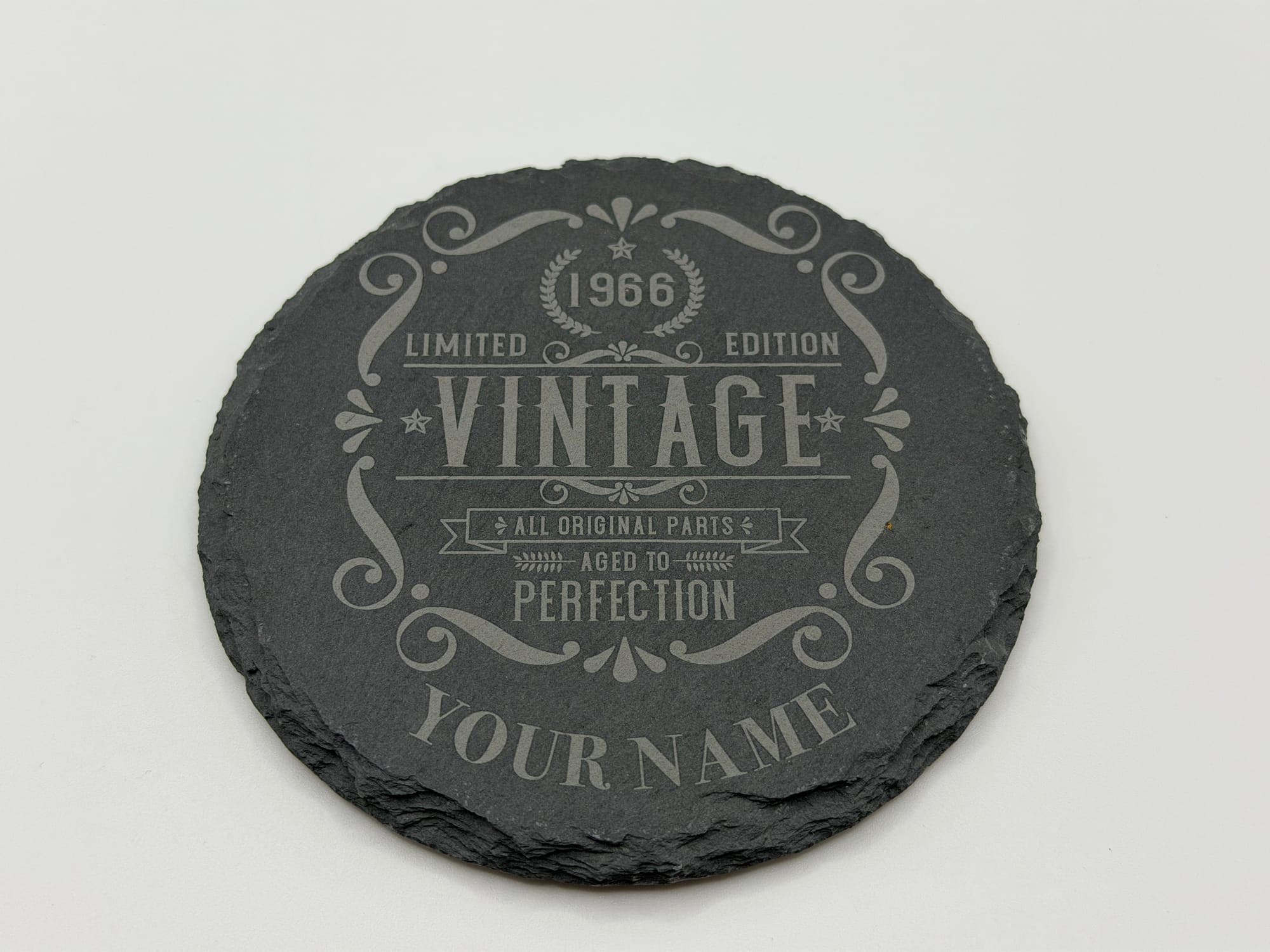 Personalised 60th Birthday Slate Coaster – Vintage 1966 — view 6