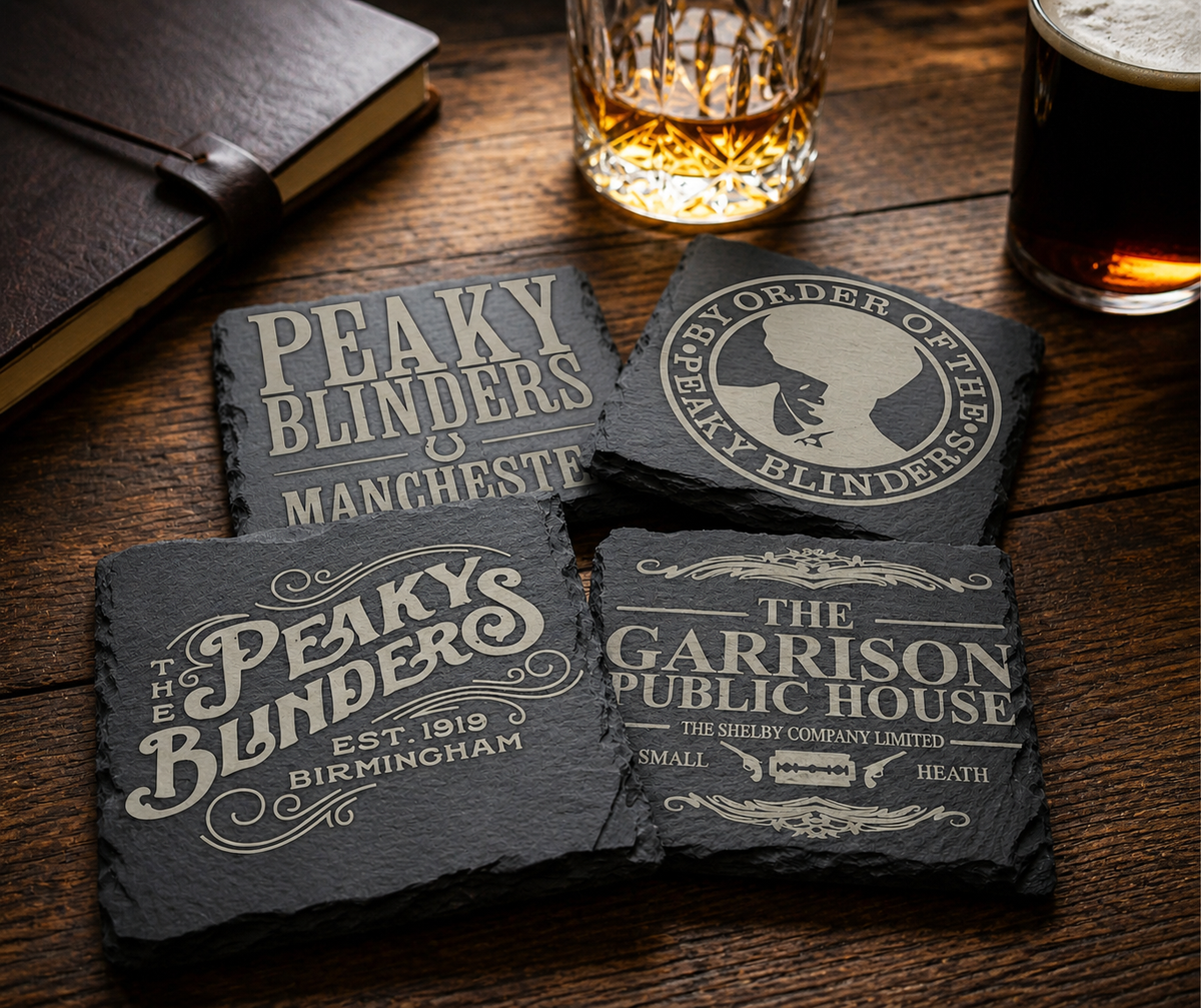 Peaky Blinders Laser Engraved Slate Coaster