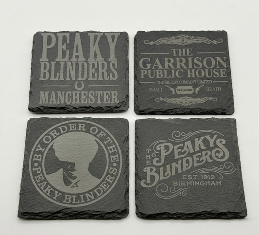 Peaky Blinders Laser Engraved Slate Coaster