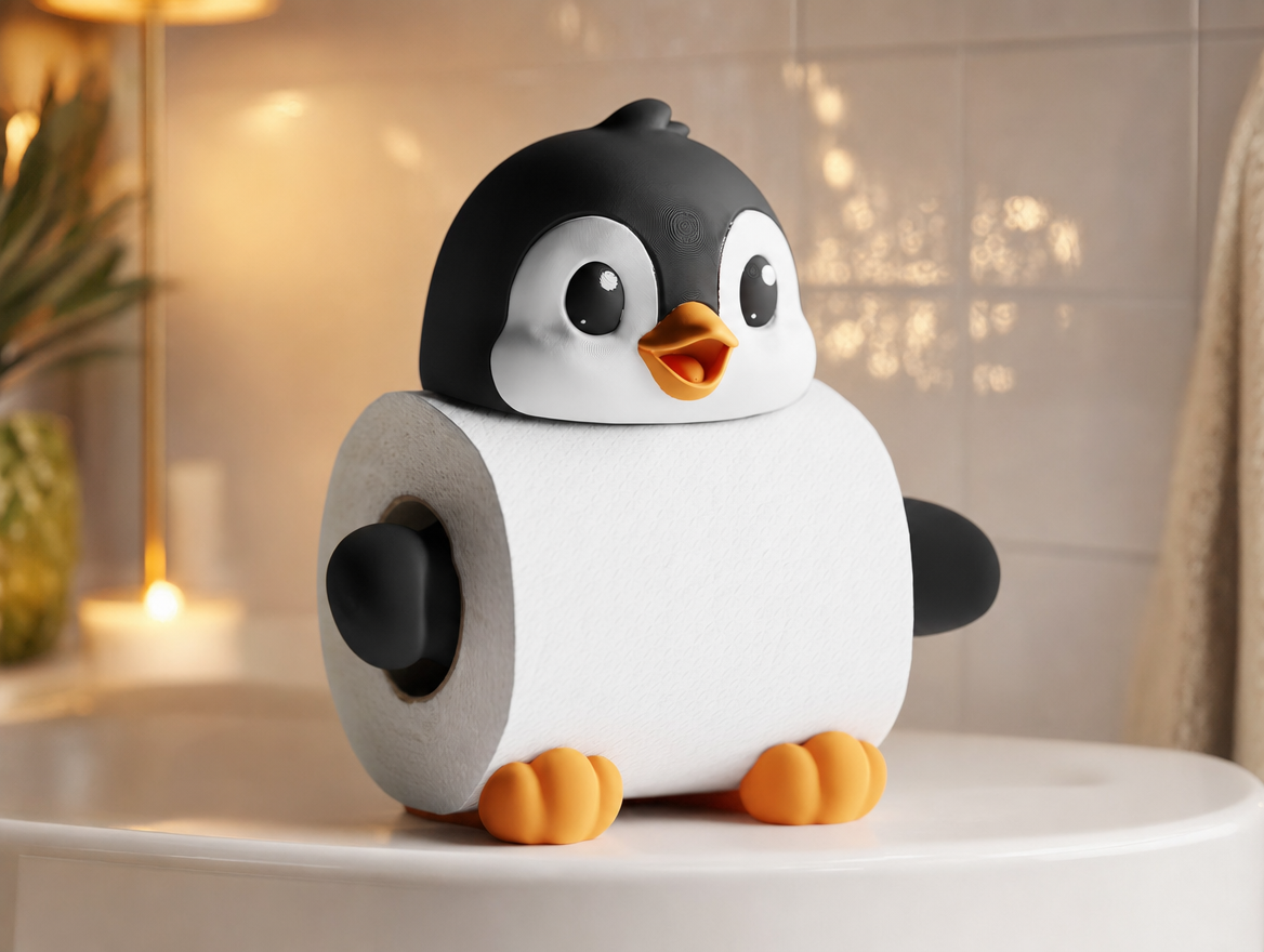 Penguin Toilet Roll Holder - Tuxo