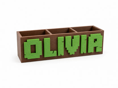 Personalised Pixel Name Pen Holder