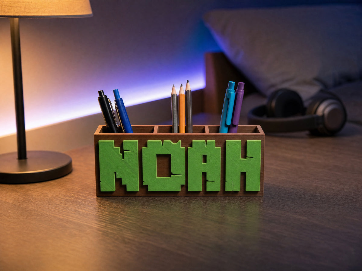 Personalised Pixel Name Pen Holder