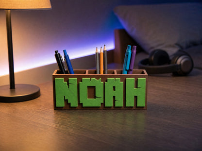 Personalised Pixel Name Pen Holder