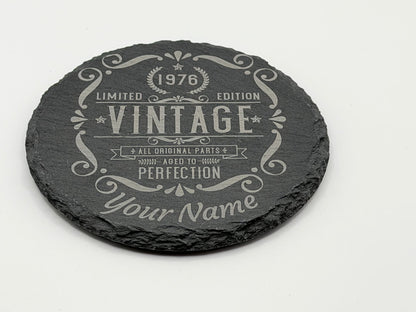 50th Birthday Slate Coaster — view 2