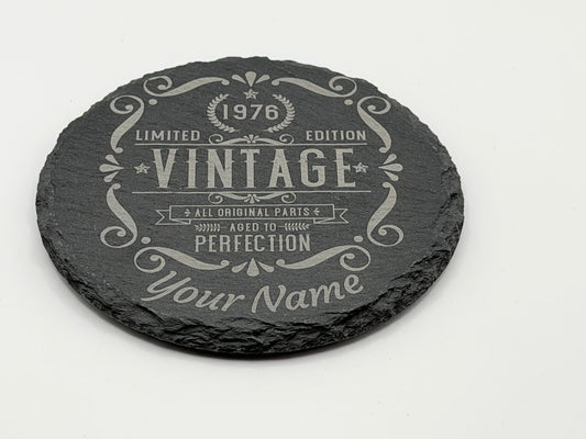 50th Birthday Slate Coaster — view 2