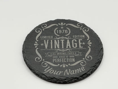 50th Birthday Slate Coaster — view 3