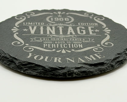 60th Birthday Slate Coaster — view 2