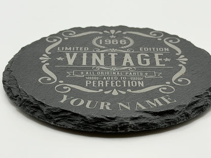 60th Birthday Slate Coaster — view 3