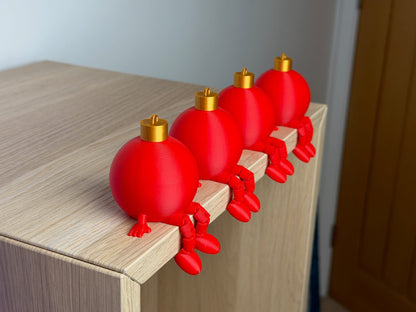 Christmas Baubles with Articulated Legs (Box of 4)