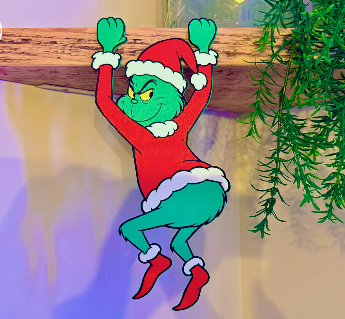 Grinch Shelf Climber Christmas Decoration
