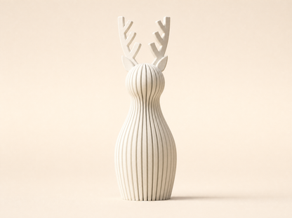 Ivory white reindeer figurine
