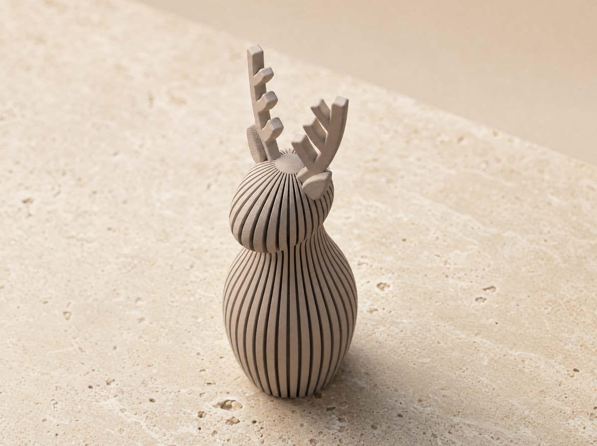 Beige tan reindeer close-up showing ribbed detail