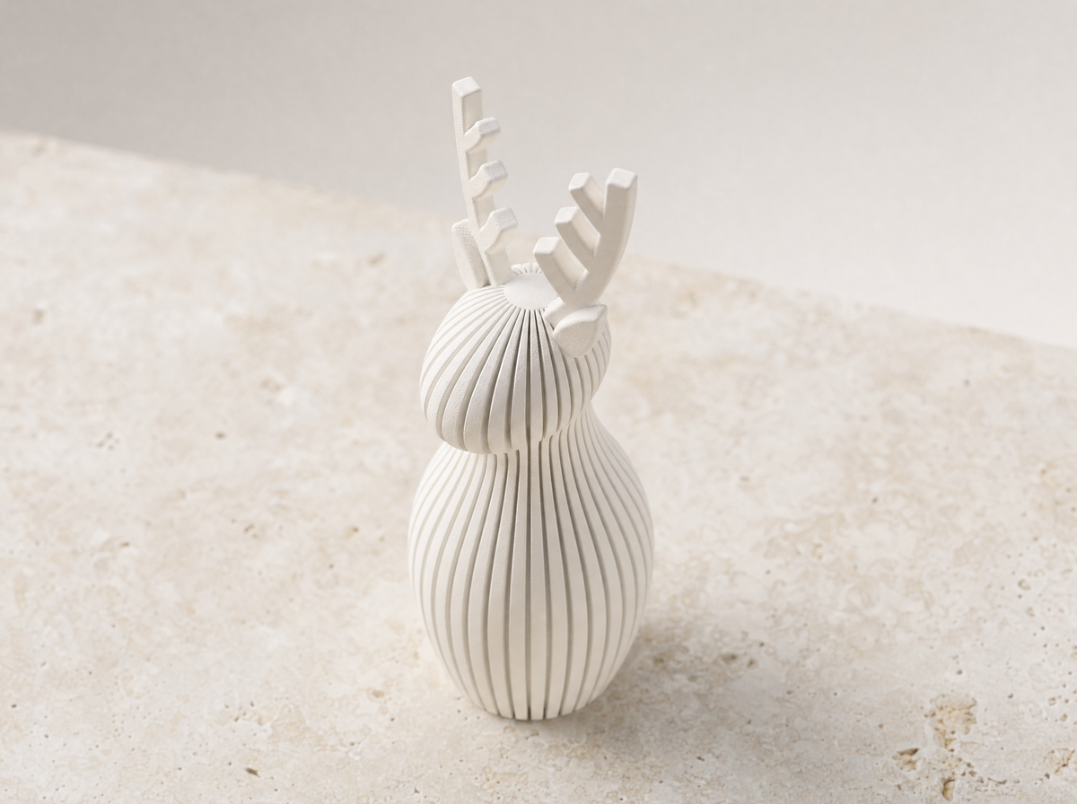 Ivory white reindeer close-up
