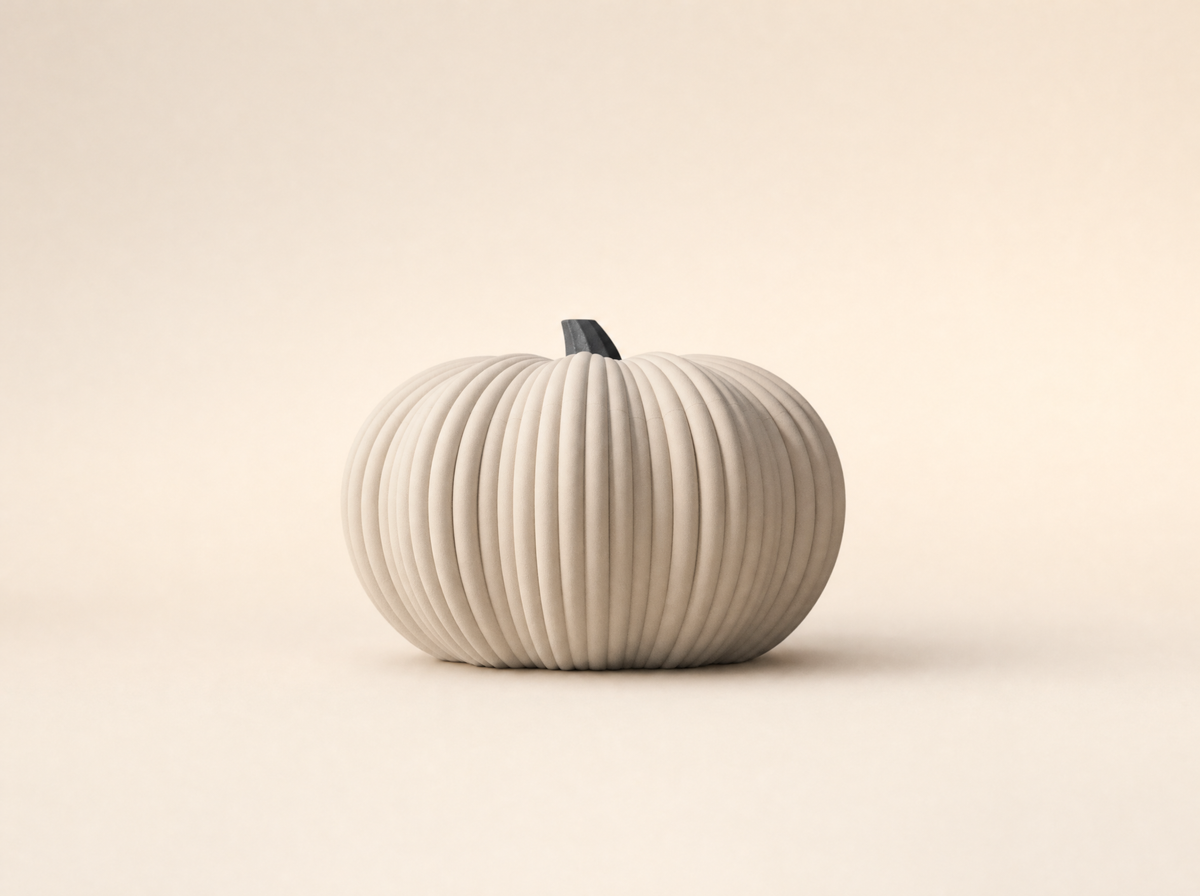Bone white pumpkin bowl
